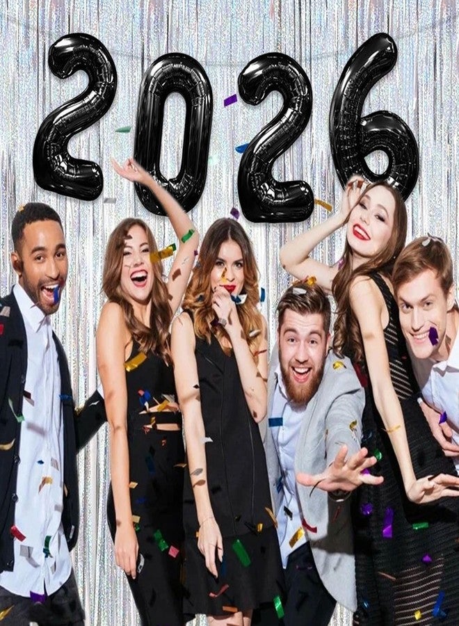 YOUDICT 16 Inch 2026 Balloons Black, Number Balloons 16 Inch, New Years Balloons for 2026 New Years Graduation Decorations Home Office Decoration - Image 5